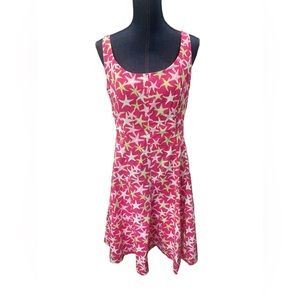 Pappagallo pink casual Dress Sleeveless Fit Flare Pink Starfish Stars Sz 8